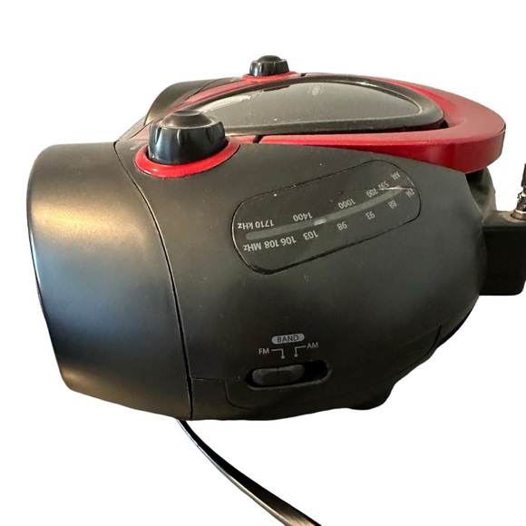 JENSEN CD-490 Portable Stereo CD Player With AM/FM Stereo Radio Boombox Red-Blk - Picture 5 of 7